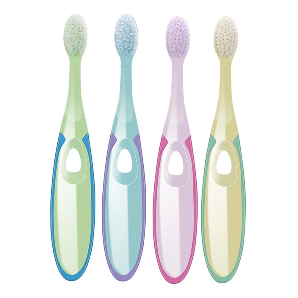 4 Pcs Manual Dedicated Children's Soft Bristle Toothbrush Toothbrushes Baby Teething Toy Handle Pp Kid