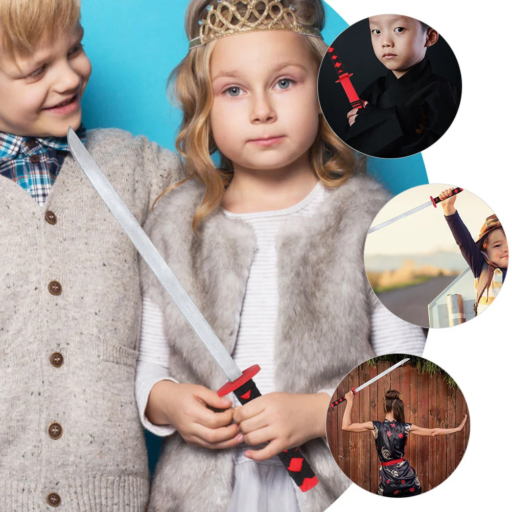 2 قطعة السيف الخشبي التفاعلي للأطفال اللعب مقاومة للاهتراء تأثيري حفلة الهالوين جمع الأطفال الدعامة لعبة السيف