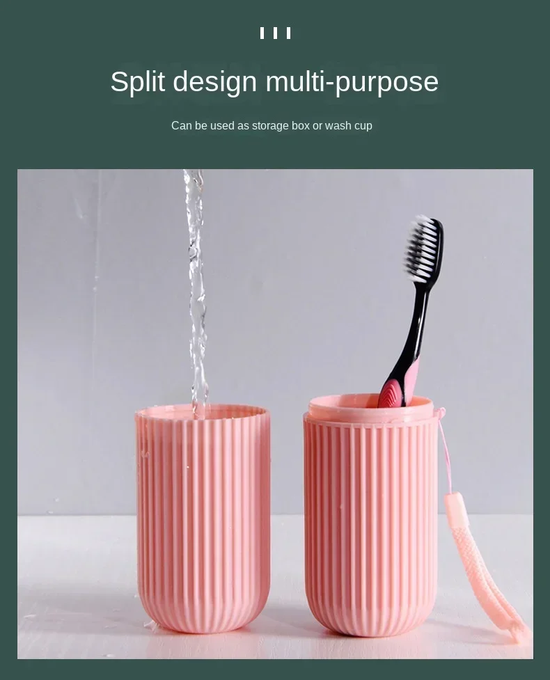 1/2 Stück Tragbarer Zahnbürstenbecher, Zahnpastahalter für das Badezimmer, Aufbewahrungsbox, Organizer, Reise-Toilettenartikel-Aufbewahrungsbecher – Detail 6
