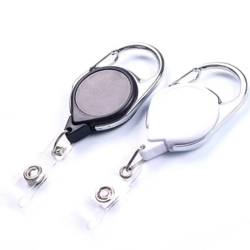 1PC Metal Retractable Badge Reel for Name ID Card Holder Students Bus Pass Card Badge Holder Rope School Office Supplies