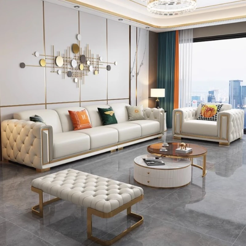 Luxury Designer Sofa Genuine Leather Lounge Floor Sofa Armchair Sectional Juego De Sofas Modernos Para Sala Home Furniture