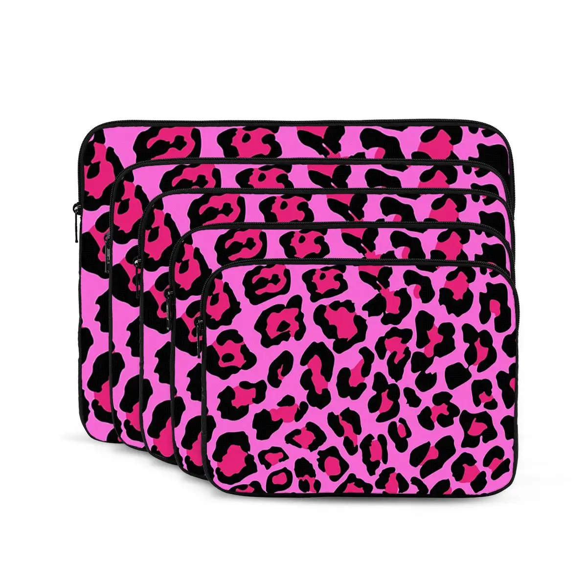 Neon Pink Leopard Print Cheetah Pattern Notebook Laptop Bag Case Pouch Notebook Sleeve Cover Bag Tablet Shockproof Case Bag