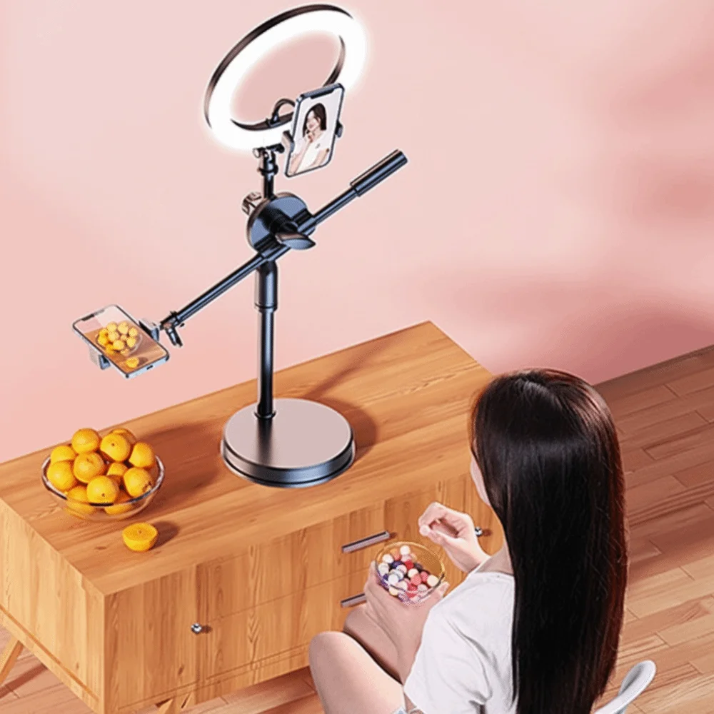 

Кронштейн для освещения, телескопическая подставка для телефона 26 см, складная подставка для телефона с верхним освещением, универсальная устойчивая база