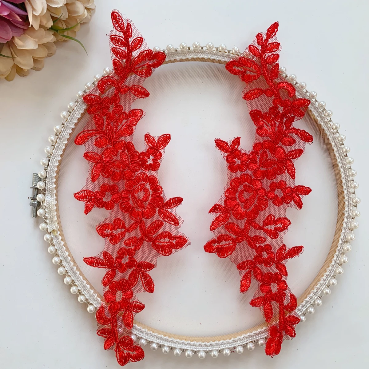 Spitzenblumen mit Spiegeleffekt für Hochzeitskleider, Hochzeitsschuhe, Kopfschmuck, DIY-Nähzubehör, RS5016, 10 Stück/Lot, 14 Farben – Detail 4