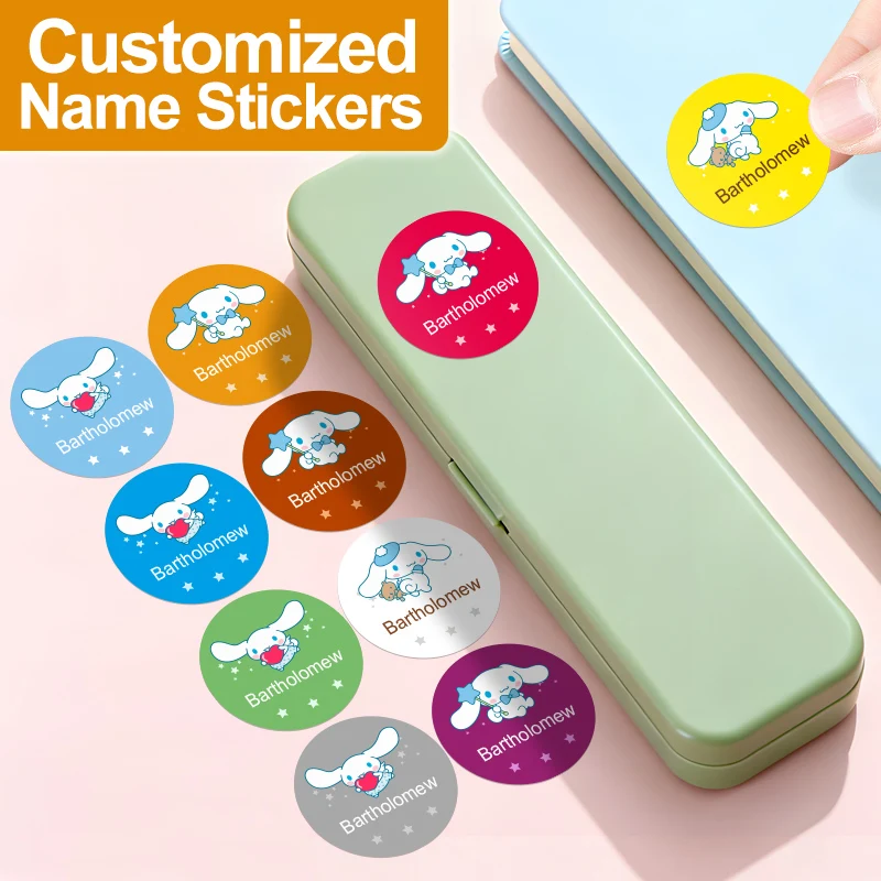 Cinnamoroll Sanrio individuelle Namensaufkleber – personalisierte, langlebige, helle Etiketten für Weihnachtsgeschenke ‌   und Sortierung von Schulmaterialien