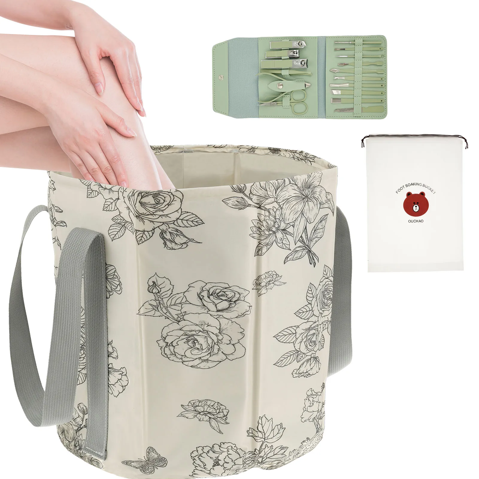 

Портативная складная ванна для ног с ручкой, уличная дорожная ванна для ног, спа-стиральная ванна для путешествий, кемпинга и активного отдыха