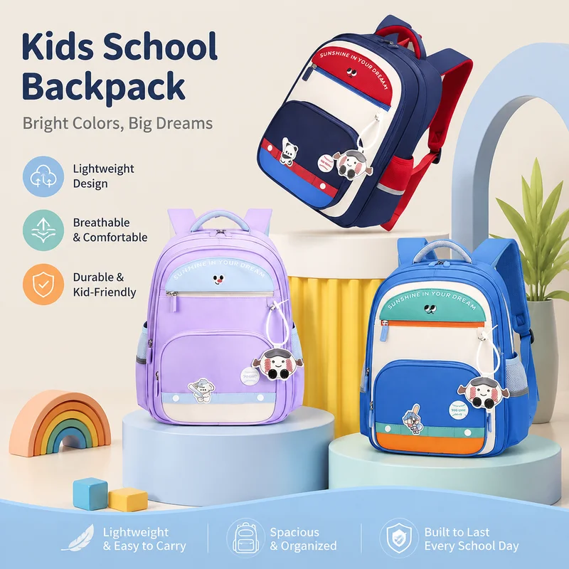 Sun Eight Ultra‑Light Backpack, Large‑Capacity Pressure‑Relief, Adjustable Breathable Straps For Daily School Outdoor Travel Use