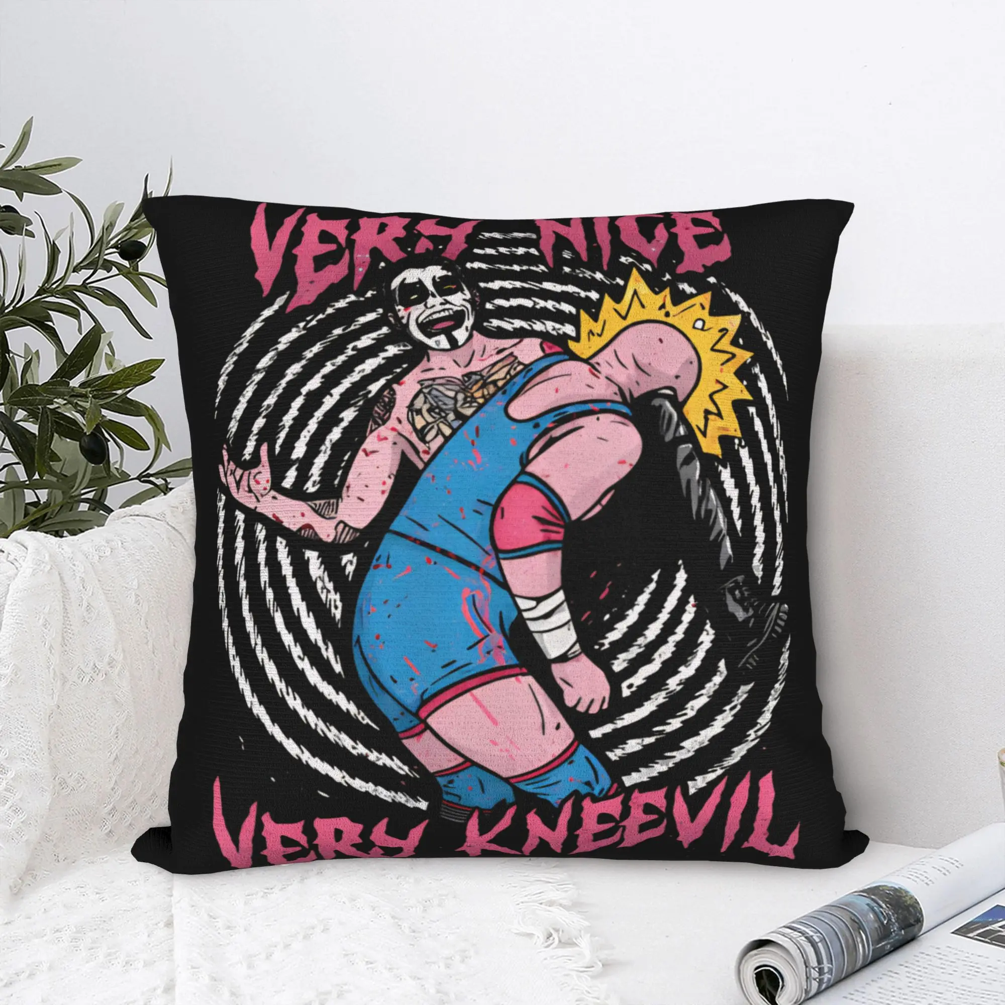 Danhausen Wrestling Pillowcase Polyester Cushion Cover Decorative Funny Very Nice Very Evil Curse Pillow Case Cover Car 40X40cm