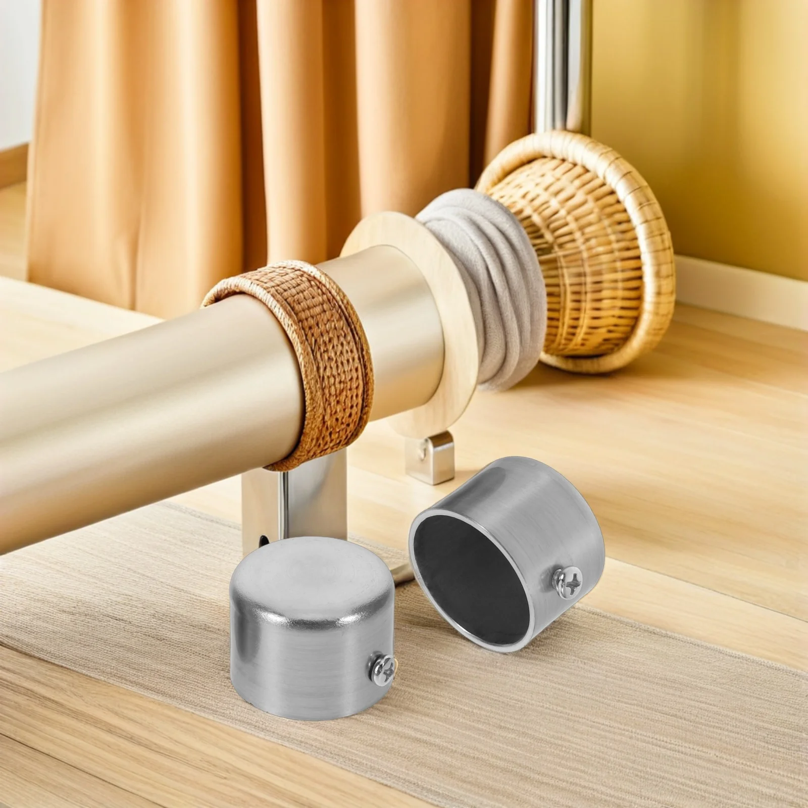 

3Pcs Roman Rod End Caps Decorative Alloy Curtain Rod Finials Replacement Finial Caps for Living Bedroom Office Curtain