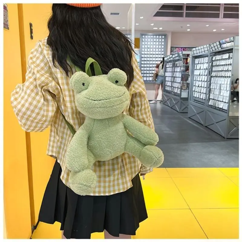 

X90D Plush Backpack Adjustable Shoulder Strap Soft Shaped Animal Bag Novelty Backpack Gift for Women Girl