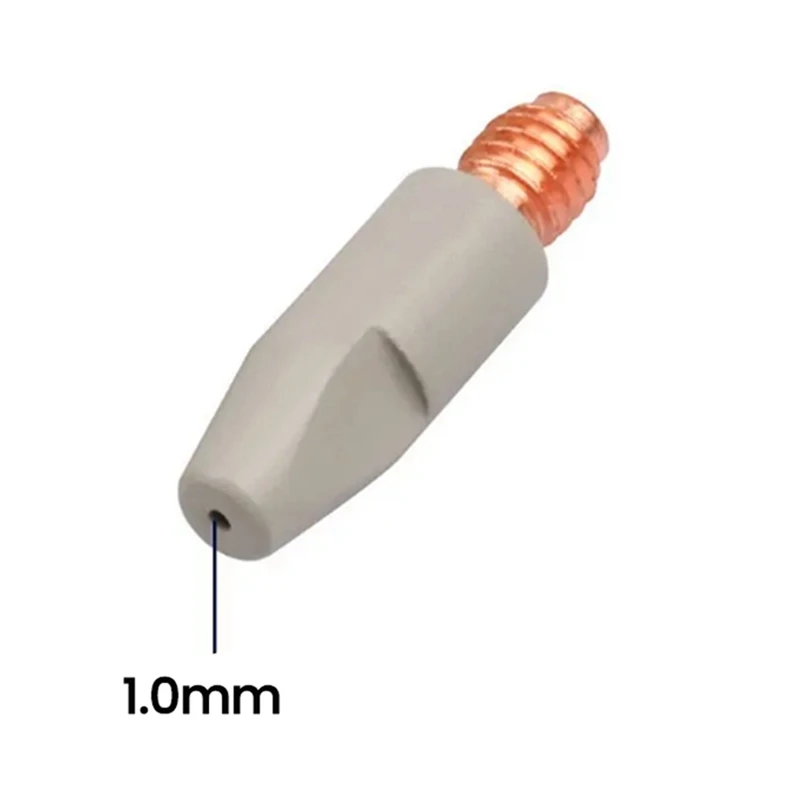 HOT! 10PCS 24KD Welding Contact Tips Coating Protect M6 Gas Nozzle Tip 1.0Mm MIG Welding Torche Welding