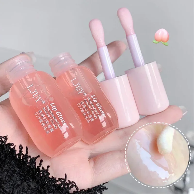 Fruit Crystal Jelly Lip Oil Hydrating Lip Gloss Plumping Transparent Lip Plumper Serum Lips Care Stain Tinted Makeup Cosmetics