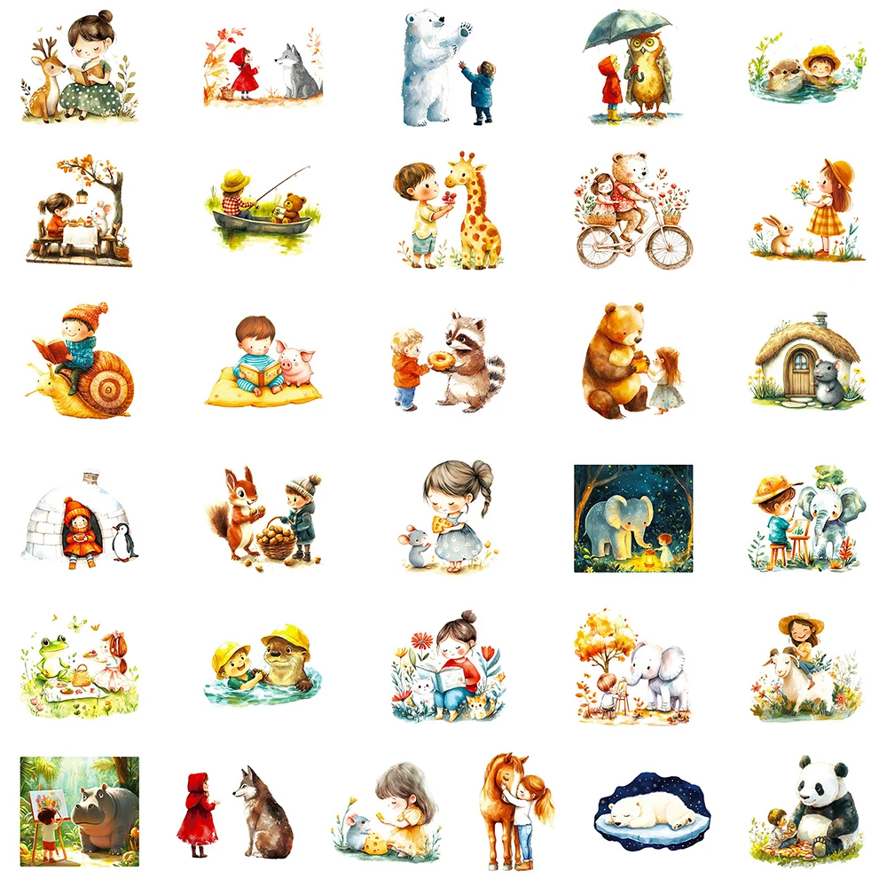 10/30/56 Uds. Pegatinas de bosque de cuento de hadas mágico de dibujos animados impermeable DIY papelería teléfono cuaderno lindo Animal Graffiti calcomanías Decoración
