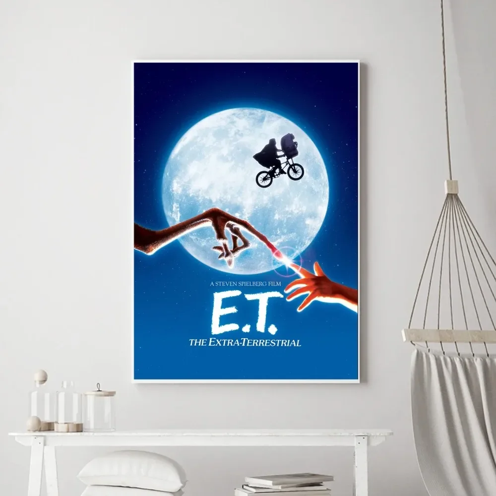 E.T. the Extra-Terrestrial Movie Poster Prints Art Home Painting Bathroom Kitchen Bar Accessories Wall Sticker Small Size