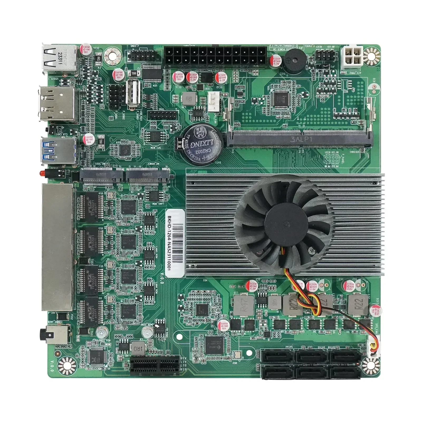 BKHD Factory Price 1264NP ITX Motherboard DDR5 N100 4*2.5G NIC 2*M.2 Alder Lake-N for Industrial Mini PC NAS