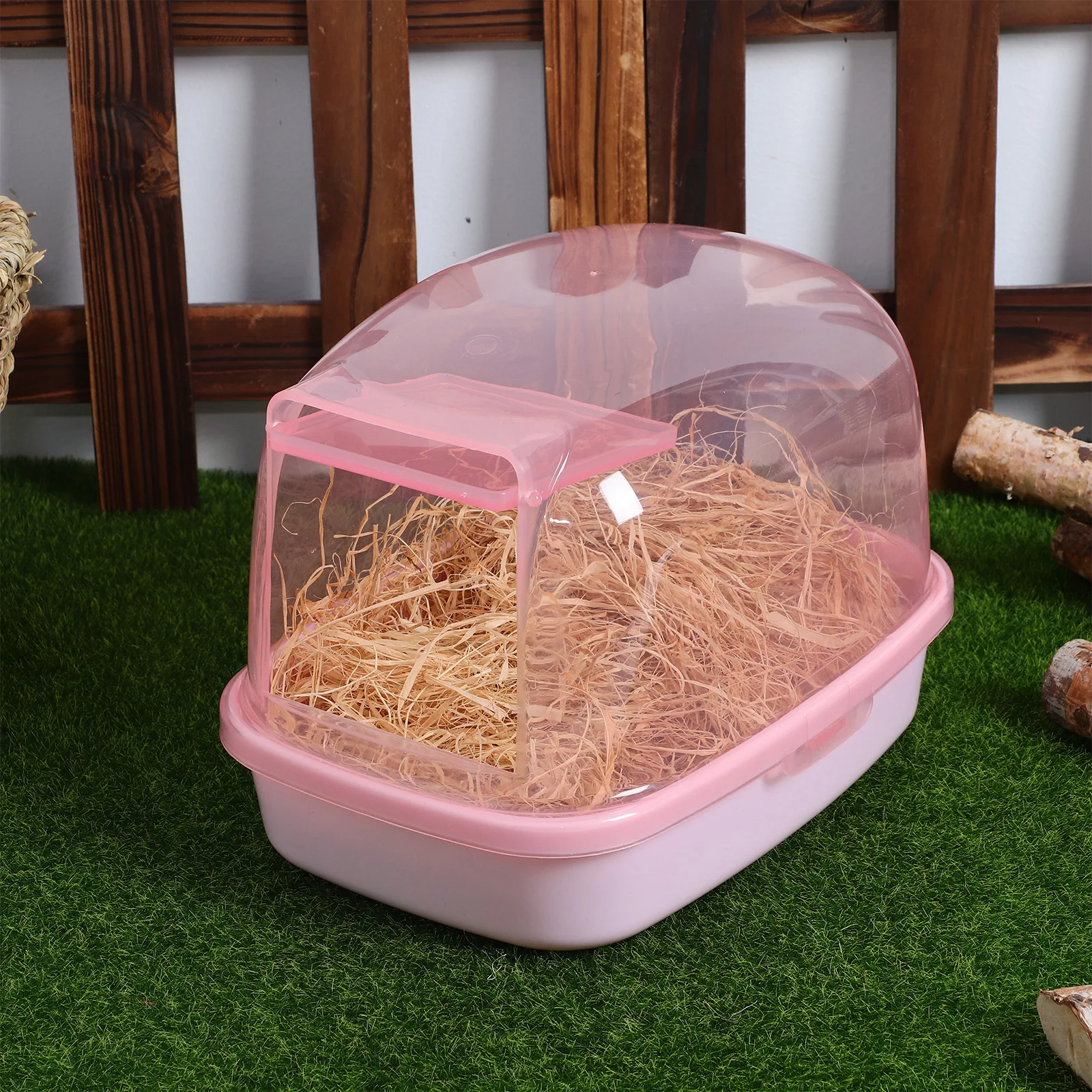 

Small Pet Sand Bath Container Plastic Hamster Bathroom with Elegant Design for Chinchilla Gerbil Reusable Bathtub Hygienic Cage