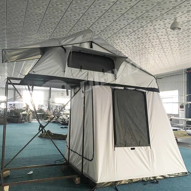 

Custom Glamping Car Camping Rooftop Tent Folding Soft Shell Roof Top Tent With Annex