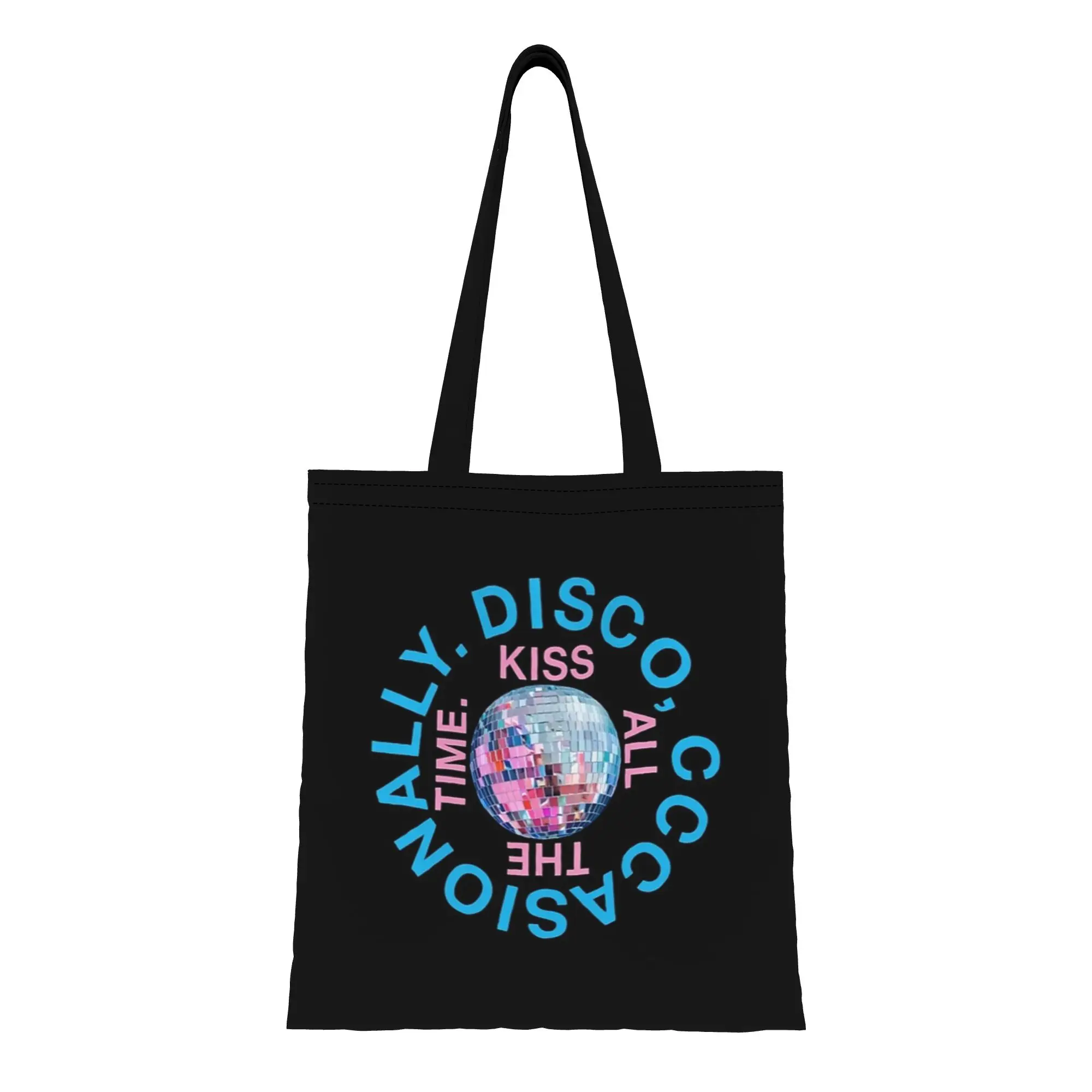 

Сумка-тоут из холщовой ткани в стиле Гарри Поттера, большая вместимость, для первого дня в школе, с принтом Kiss All The Time Disco Occasionally, складная, шикарный подарок