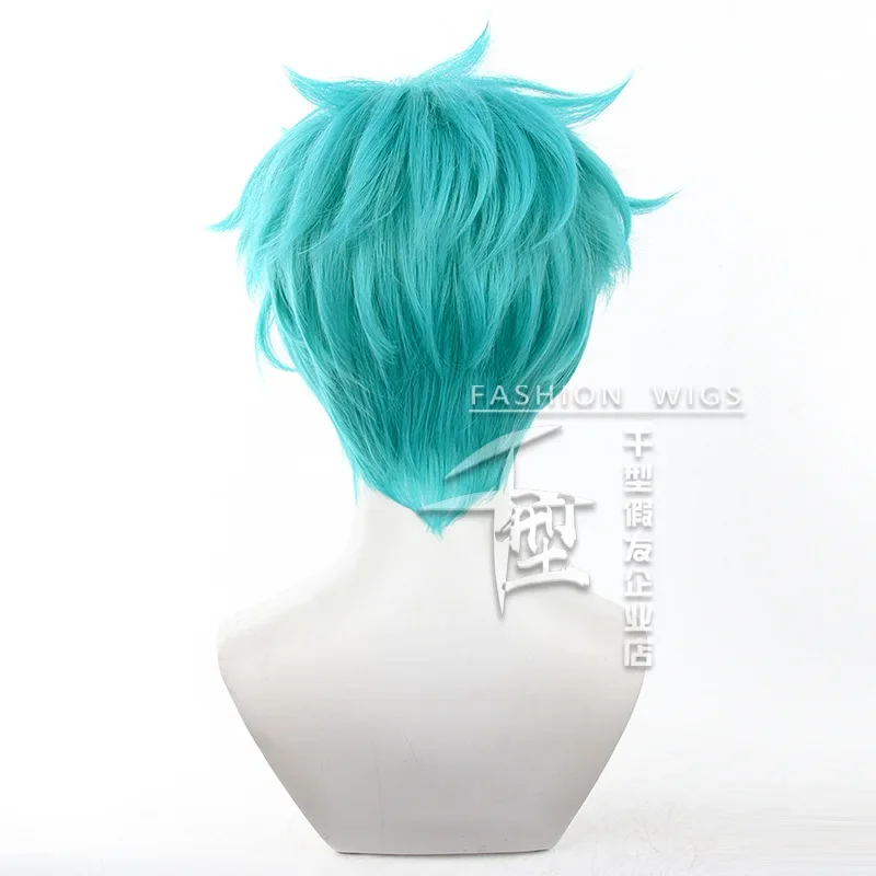 게임 Heartsteel Aphelios 코스프레 가발 Aphelios 블루 코스프레 가발 내열성 합성 머리 할로윈 역할 놀이 가발 @ 0Z *