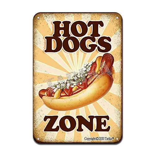 Hot Dogs Zone Iron Poster Painting Tin Sign Vintage Wall Decor for Cafe Bar Pub Home Beer Decoration Crafts