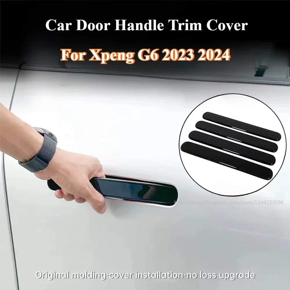 For Xpeng G6 2023 2024 Xiaopeng G6 Bright Black Door Handle Sticker Handle Scratch Protection Interior Accessories Modification