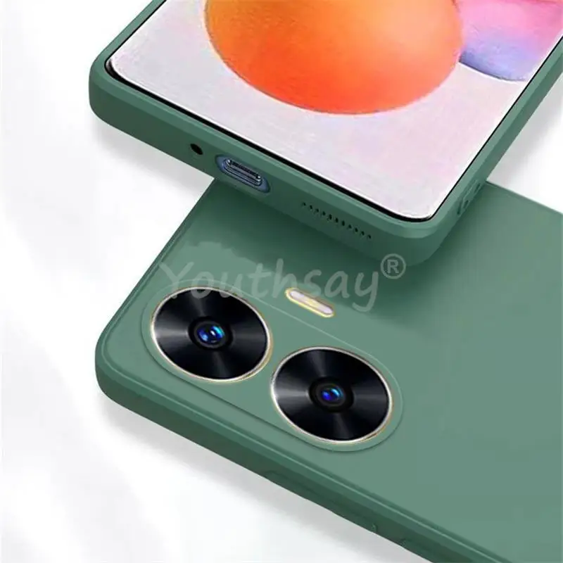 For Realme C55 Case Silicone Liquid Original Phone Cover Realme C55 Cover TPU Protector Case Realme C55 C53 C35 C25 C25Y C21