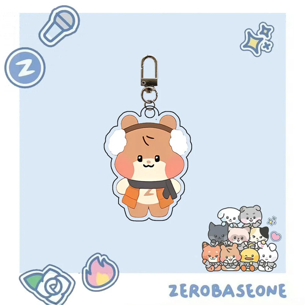 KPOP ZB1 Cartoon Acrylic KeyChain ZERONI Winter Series Bag Pendant ZhangHao HanBin JiWoong GunWook Matthew YuJin Fans Gifts