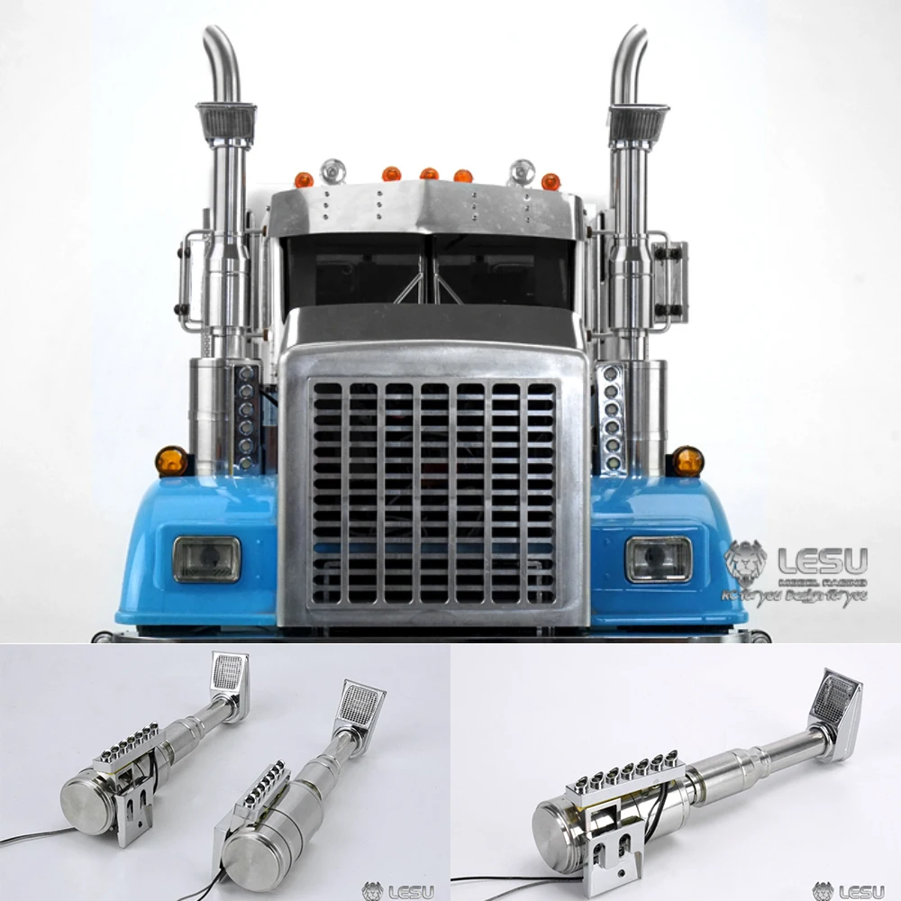 メタルエアフィルターLEDデイライトLESU RCパーツ 1/14 タミヤ キングホーラー グローブライナー グランドホーラー モデルRCトラクタートラック用