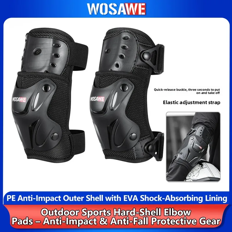 WOSAWE Outdoor Sports Hard-Shell Elbow Pads Anti-Impact Anti-Collision Protective Gear