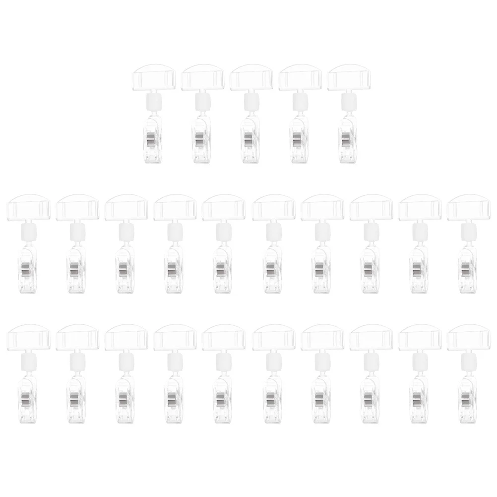 25 قطعة حامل علامة كليب الإعلان لعلامات الأسعار تسميات عرض مقاطع البضائع التجزئة تركيبات راية الرف الخفيفة #4