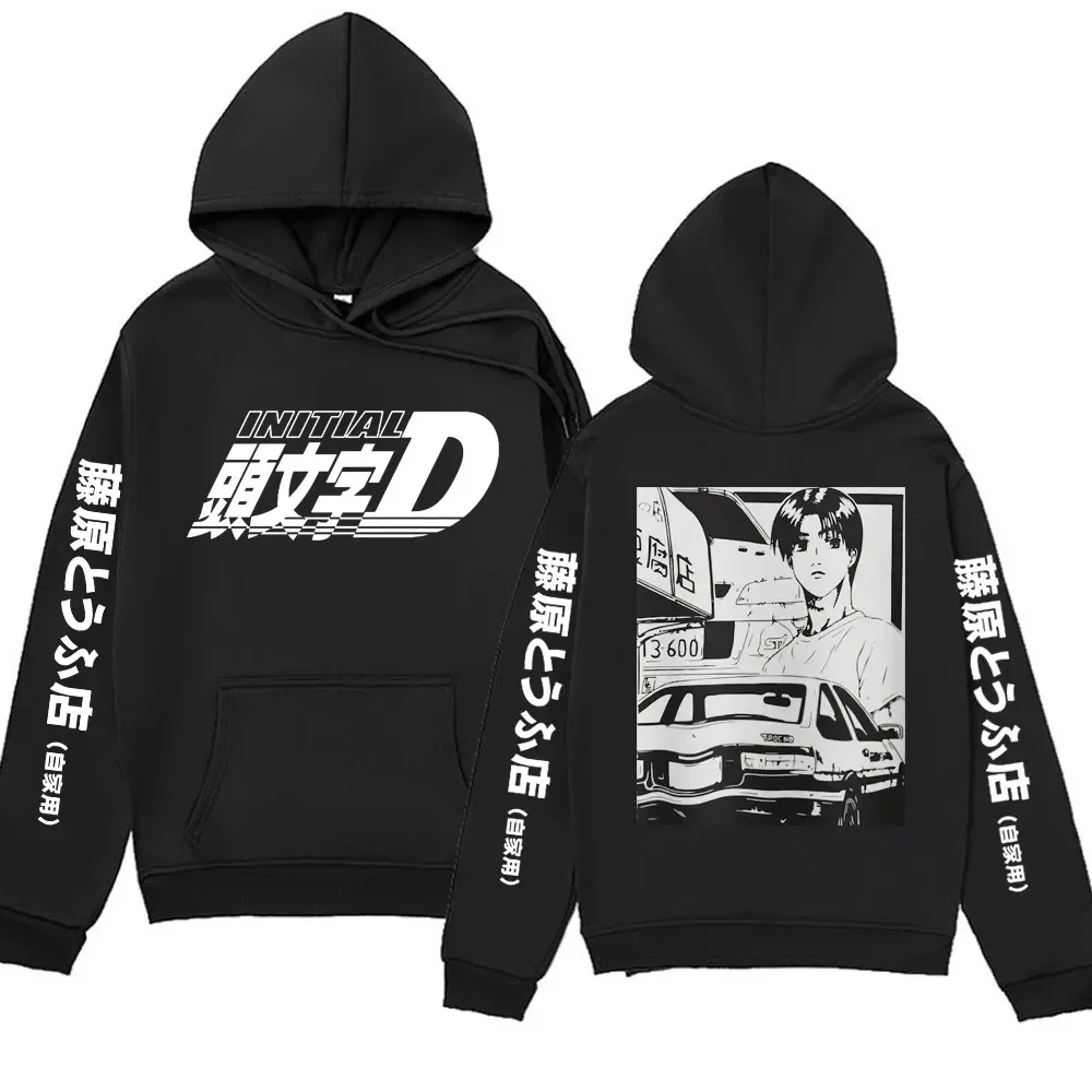 Anime Initial D AE86 Hoodie Hachiroku Shift Drift Cotton Hoody Takumi Fujiwara Tofu Shop Men Women Sweatshirts Winter Clothing