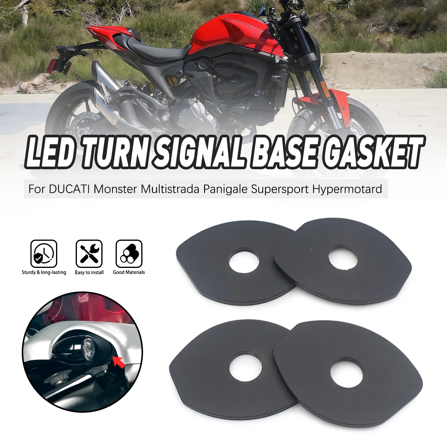 

Rear Turn Signal Spacer For DUCATI Multistrada 950/S M 1200 /Enduro 1260/S Panigale 1100 V4 /S Hypermotard 821 /SP Monster 659