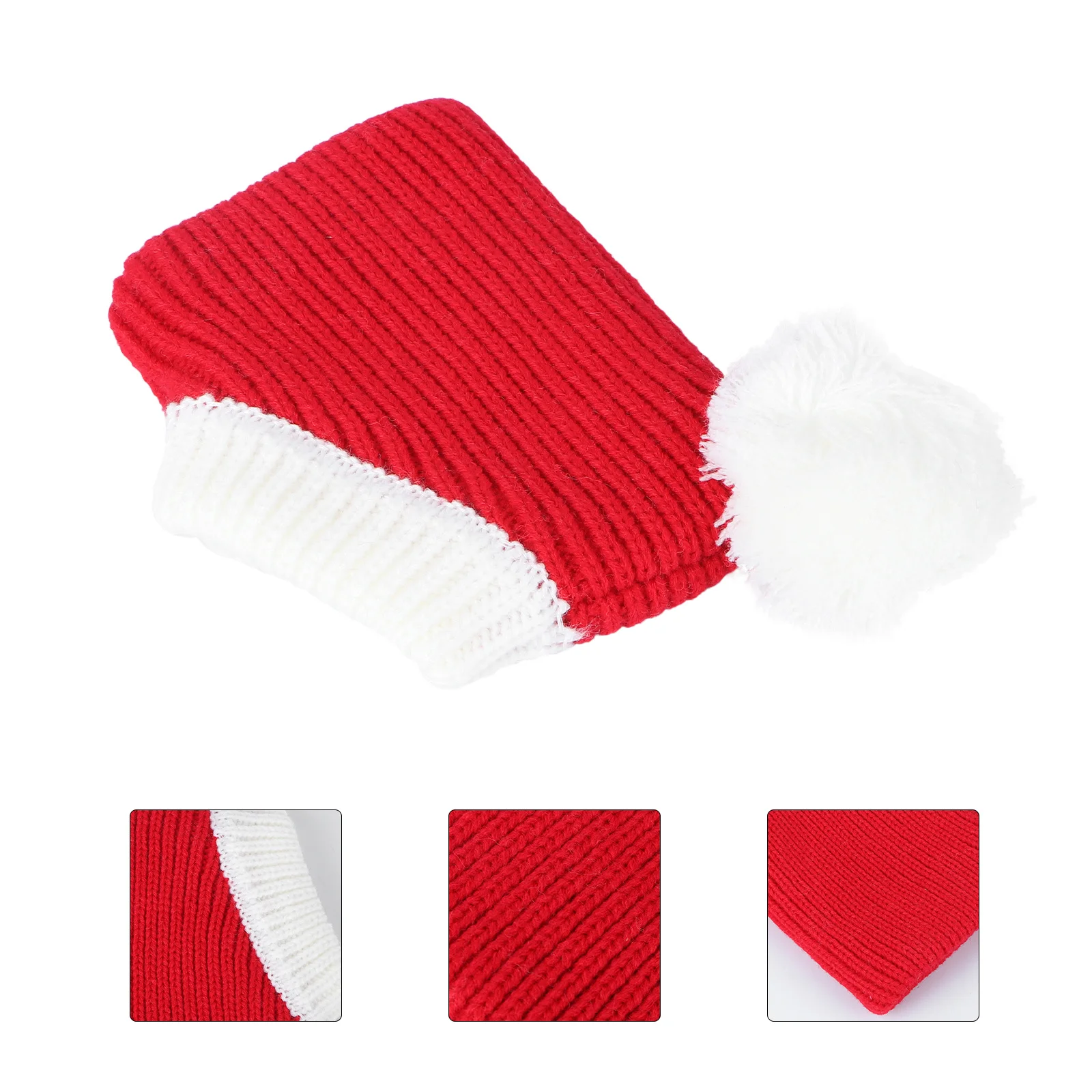 

Pet Christmas Hat Red Soft Woolen Dog Hat For Puppy Warm Winter Accessory Holiday Party Photo Prop Size S