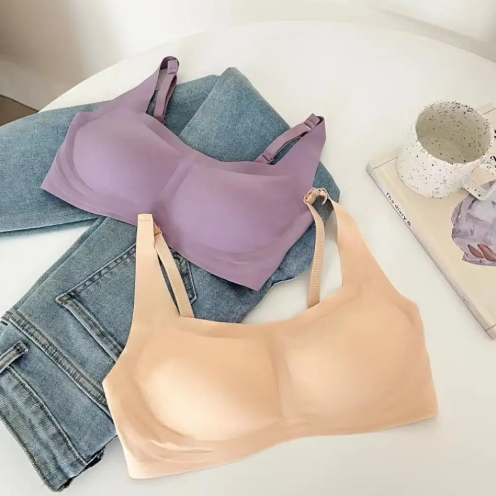 

Solid Color Seamless Push Up Bra Adjustable Breathable Training Fitness Bra Lingerie Invisible Tops Yoga Underwear Girls