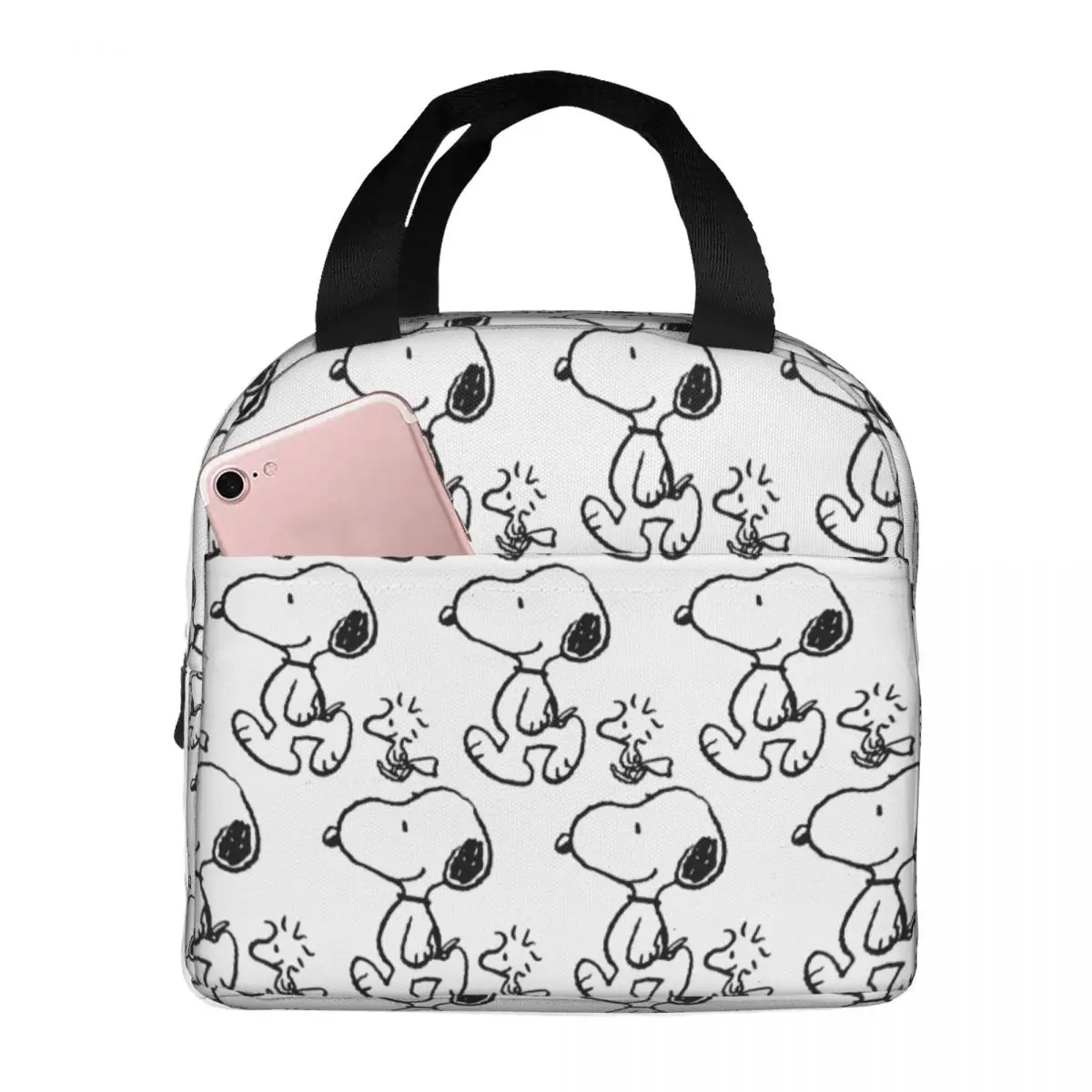 Snoopy Woodstock Walk Insulated Lunch Bags Cartoon Meal Container Thermal Bag Lunch Box Tote School Travel Food Handbags