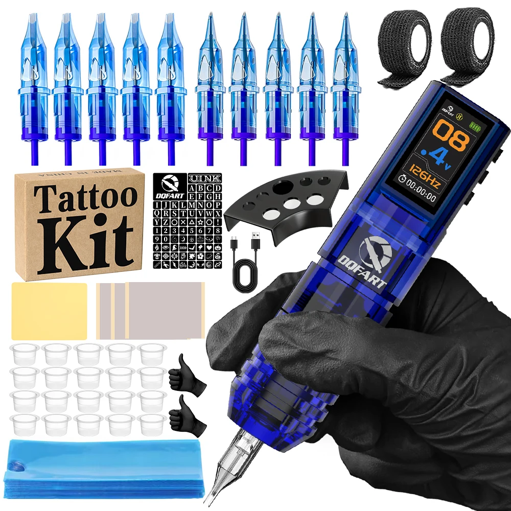 DQFART New Wireless Tattoo Kit 1600mAh Upgraded Version Tattoo Machine Tattoo Pen For Tattoo Artists Beginne Tattoo Accessories