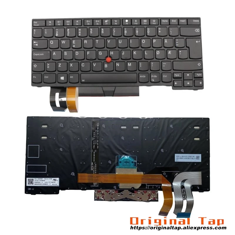 NO Norwegian Backlit Keyboard for Lenovo Thinkpad E480 E485 E490 T480S T490 T495 P43S L480 L490 L380 L390 Yoga 01YP300 01YP460 0