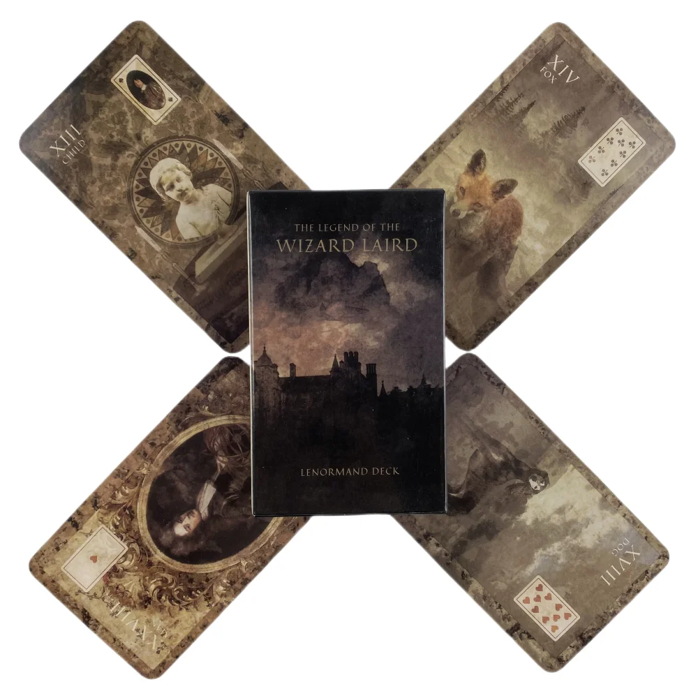 Legend Of The Wizard Laird Lenormand Tarot Deck Leisure Party Table Game Fortune-telling Prophecy Oracle Cards With Guide Book