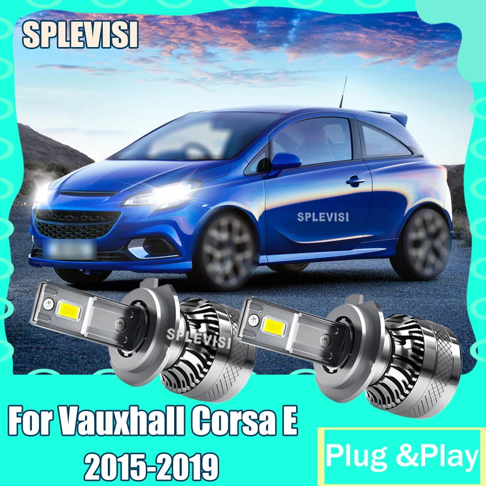 

2 шт. 477 автомобильные фары H7 светодиодные автоматические лампы долговечного света обновление 6000K CSP для Vauxhall Corsa E 2015 2016 2017 2018 2019