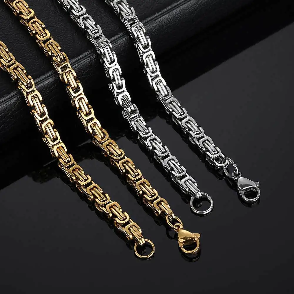 

4MM Emperor King Chain Bling Bling Iced Out Stainless Steel Chain Zircon Necklace Hip Hop Jewelry SN010