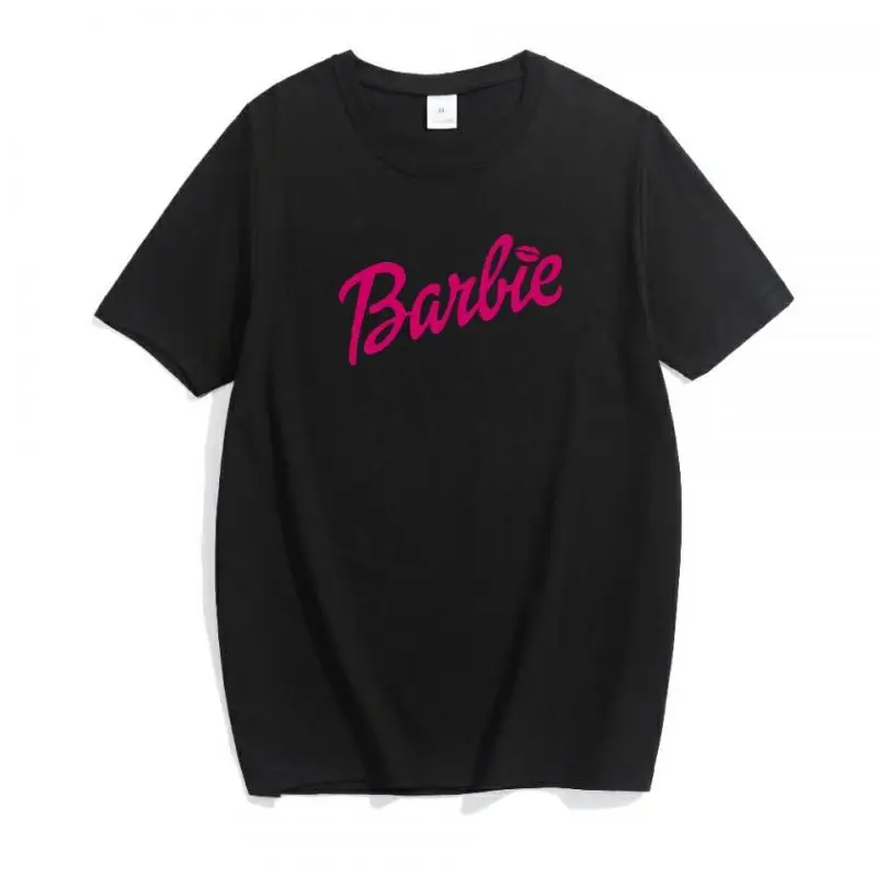 2024 New Women's T-Shirt Short-Sleeved Barbie Cartoon Spring and Summer Casual Round Neck Printed Goddess Simple Style T-Shirt