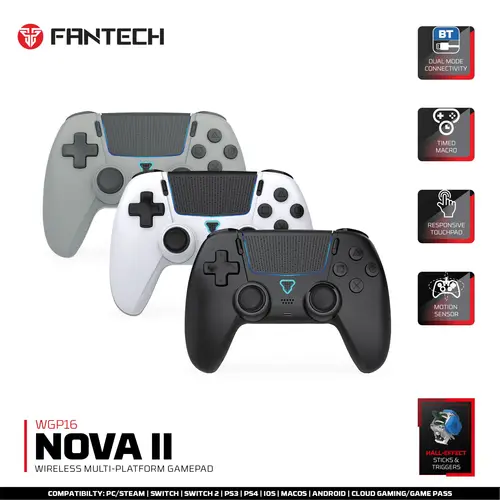 Imagen 1 del producto FANTECH NOVA II WGP16 mando inalámbrico Bluetooth disparadores de efecto Hall Joystick giroscopio controlador de juegos para PS4 SWITCH PC