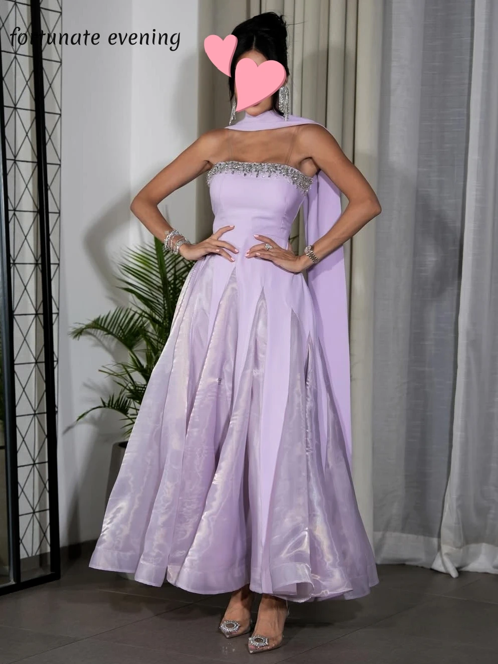 

Fortunate Evening Elegant Vintage Sweet Lilac Crystal Beads Ribbon A-Line Formal Occasion Prom Dress Evening Party Gowns