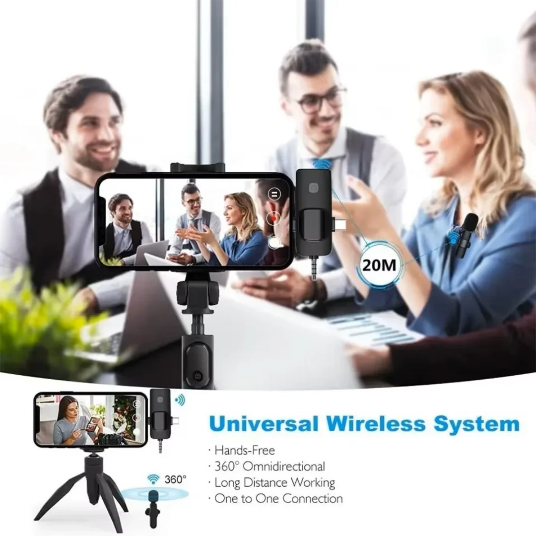 ميكروفون لاسلكي، واجهة USB/TYPE-C/iOS/3.5 مم 4 في 1، مناسبة لتسجيل مؤتمرات الفيديو مع الوسائط المباشرة #5
