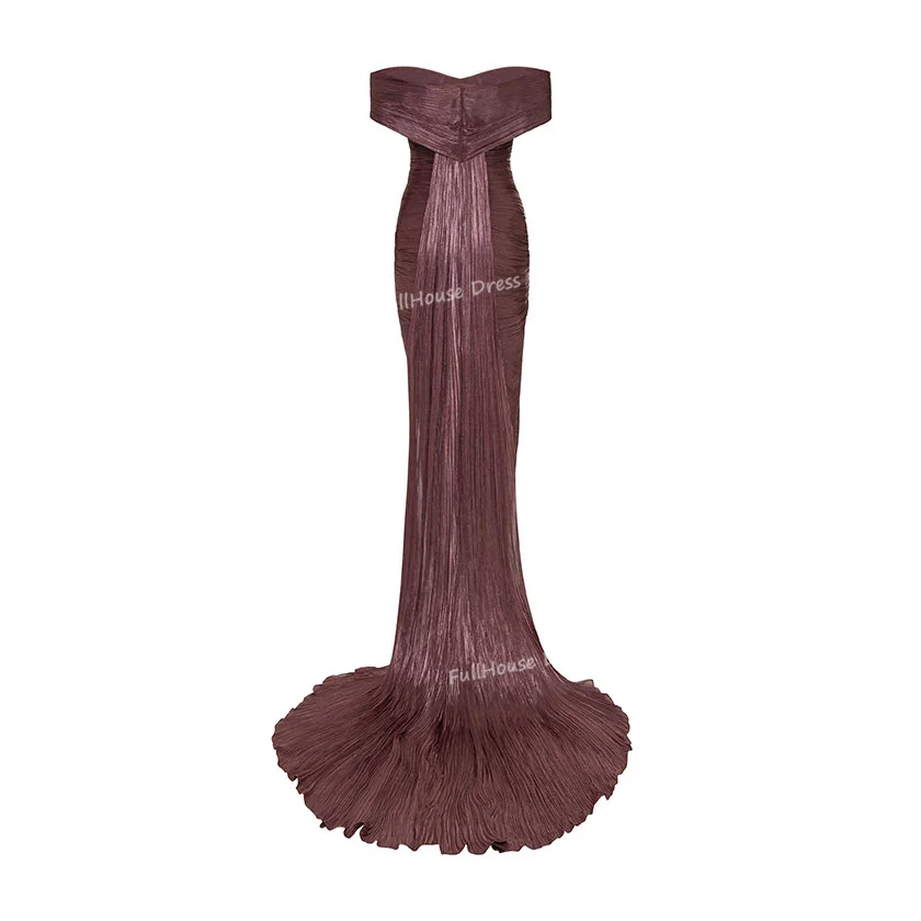 أدلى مخصص الأزياء معطلة الكتف المتدرج مطوي مثير حورية البحر الجانب سبليت ثوب مسائي عارية الذراعين الطابق طول فستان الحفلة الراقصة مع المحكمة