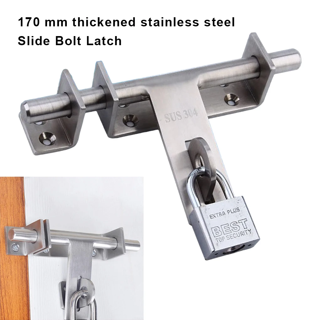 Prevent Intruders Thickened Stainless Steel Sliding Bolts Latch For Gates And Garages