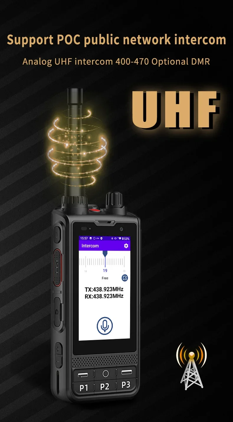 W6 Android 10 UHF 400-470 МГц рация IP68 4200 мАч 2 + 16G беспроводной домофон с рабочим радио Realptt Zello