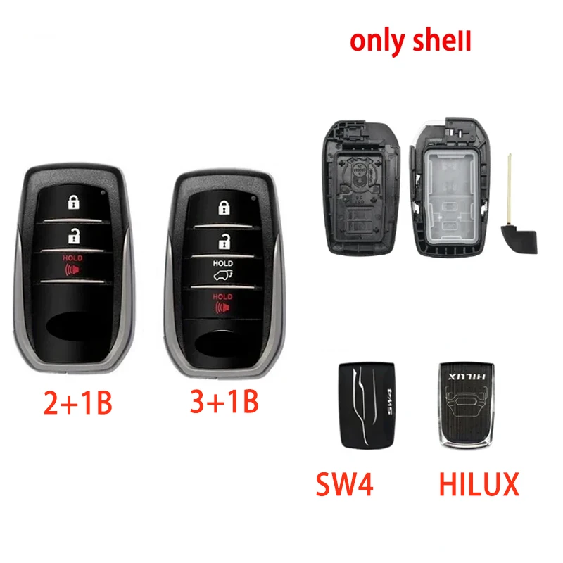 BB Key Shell for Toyota Camry Cruiser RAV4 Avalon Corolla Smart Remote Car Key Shell 0020 Board KD VVDI J518