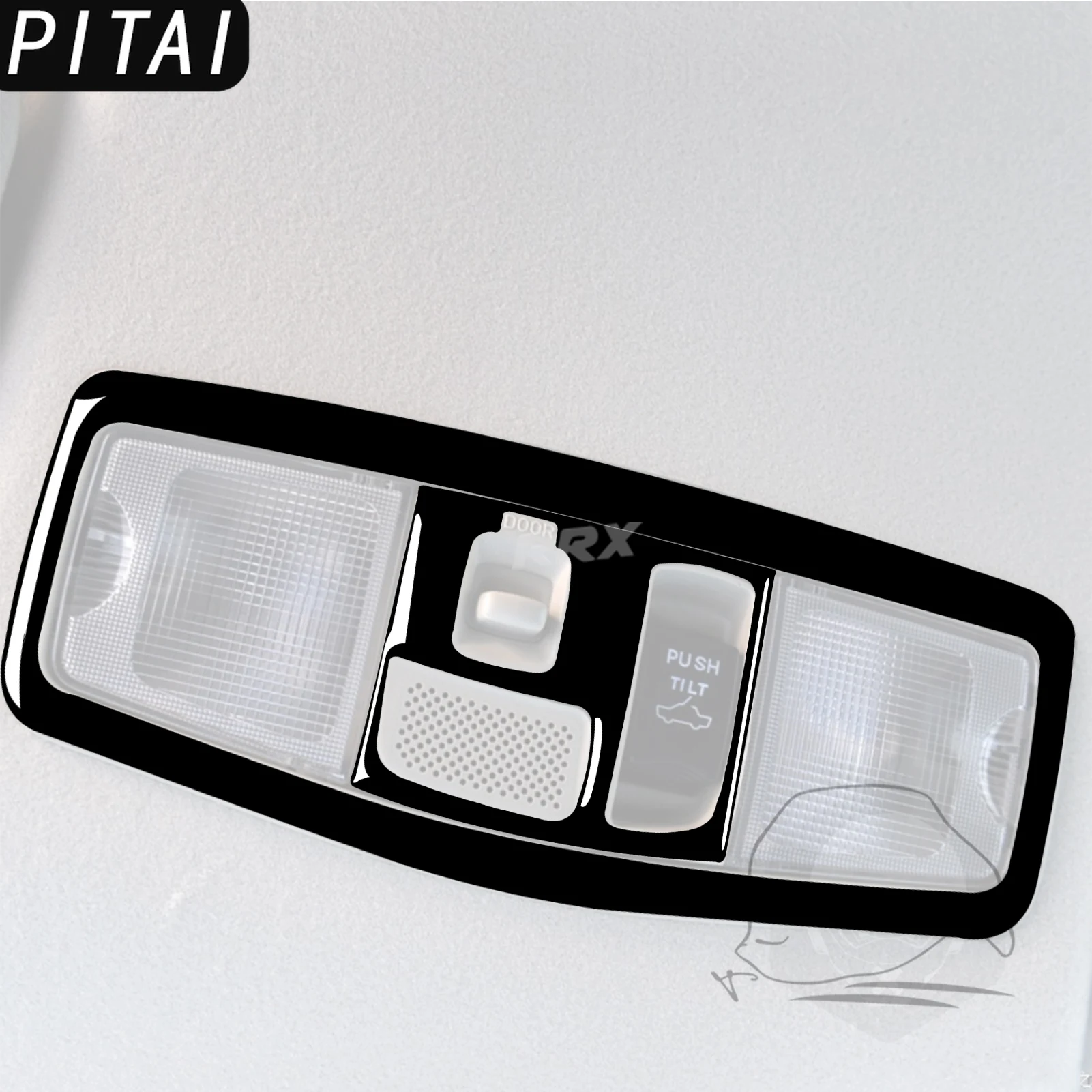 For Mitsubishi Lancer EVO X MR 2008-2015 Piano Black Roof Reading Light Lamp Housing Panel Trim Car Interior Accessories Sticker