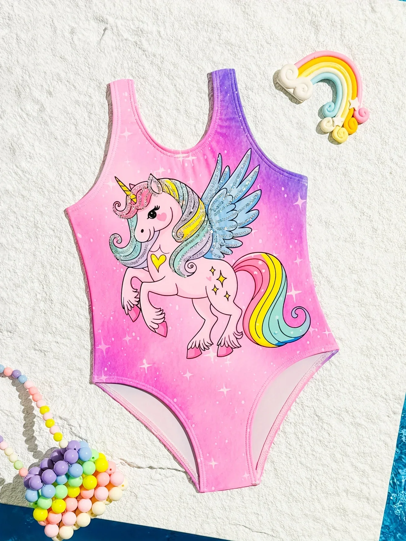 

Cute Animal Starry Sky Pony Girls Sleeveless Sequined Vest Suspender Bikini Triangle Fashion Chest Pad